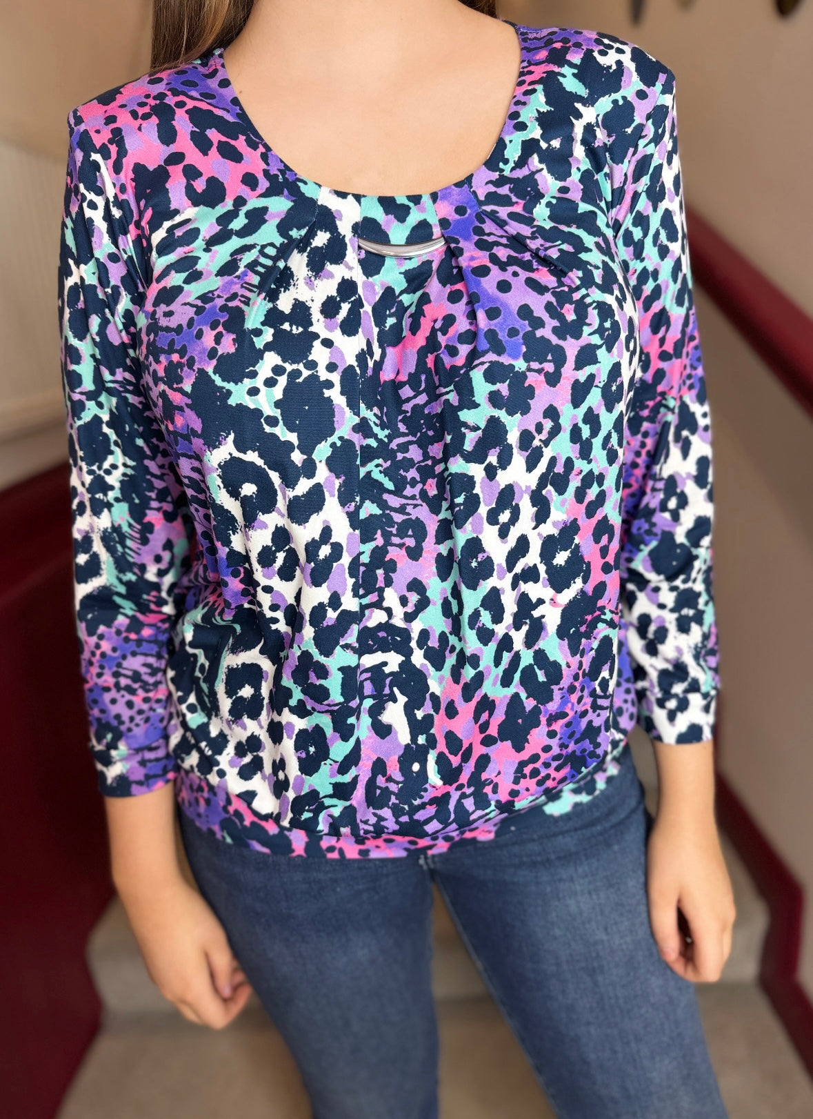 Madison Purple Round Neck Blouse