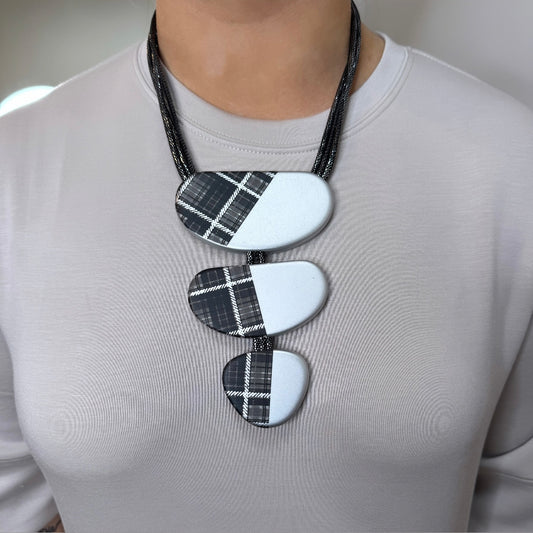 Pansey Grey Tiered Drop Pendant