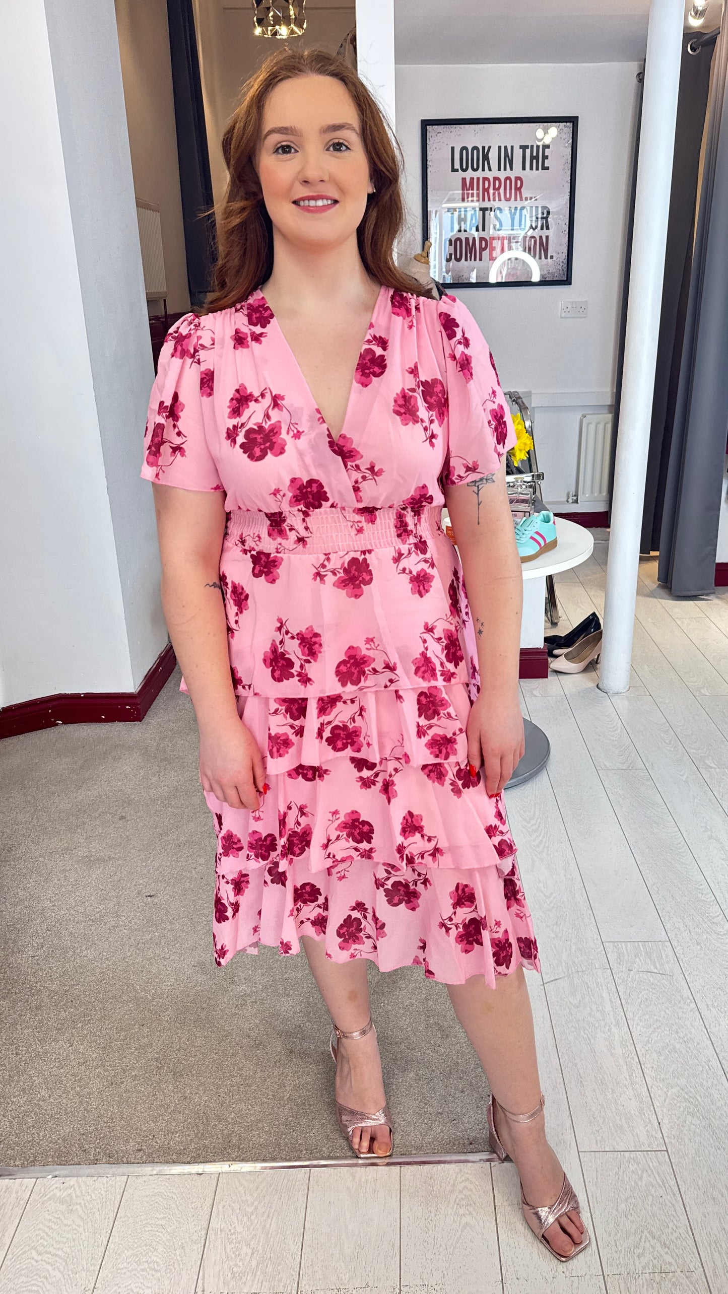 Anouk Pink Layered Dress