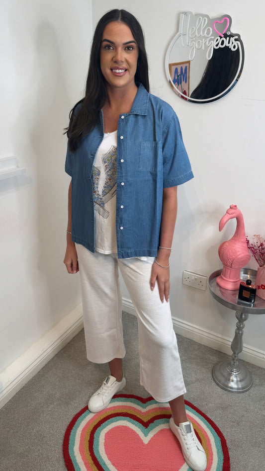 Alia Short Sleeve Denim Shirt