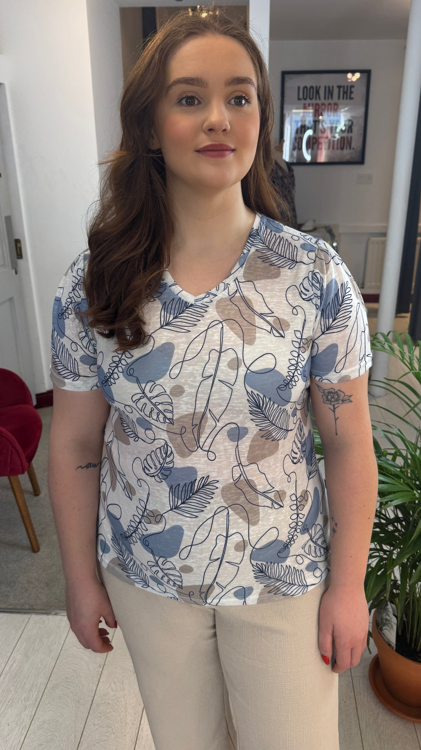 Meave Baby Blue Print T-Shirt