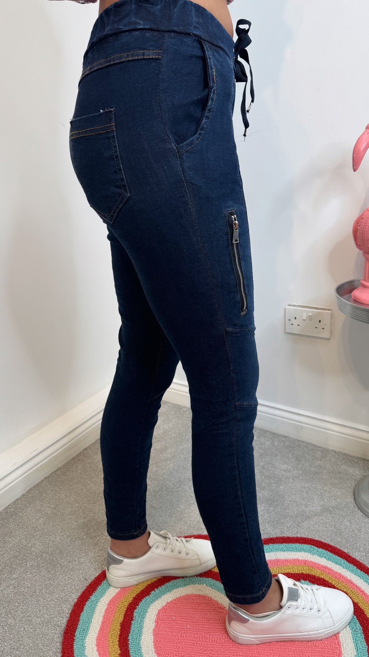Sia Dark Denim Cargo Joggers