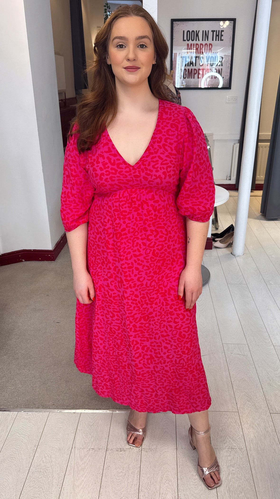 Alia Hot Pink Cotton Dress