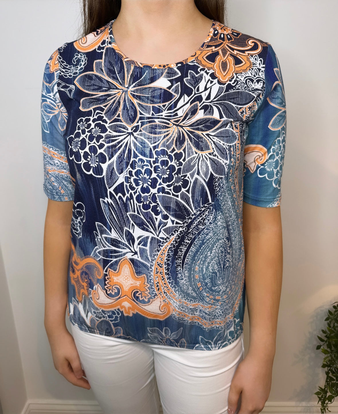 Sunday Navy & Orange Floral T-Shirt