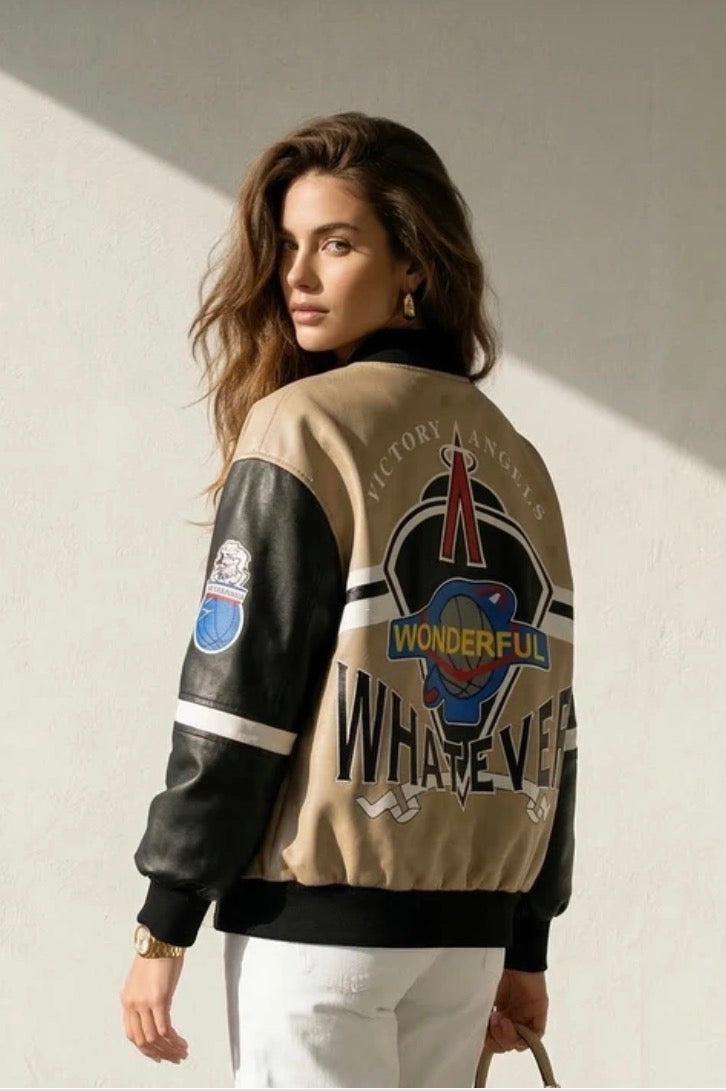 Beckie Leatherette Printed Bomber
