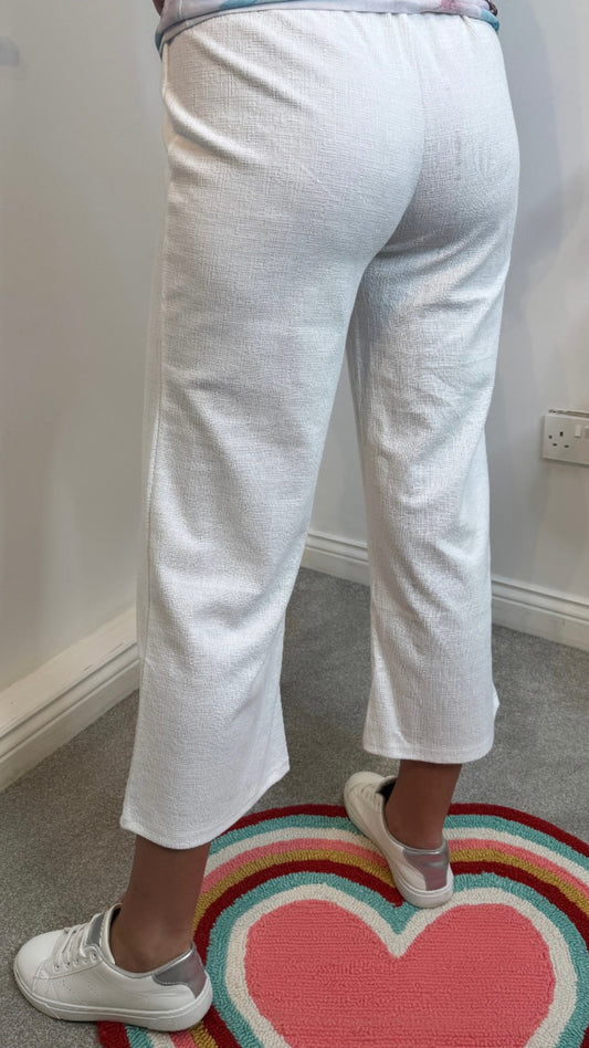 Beatrice White Culotte Trousers