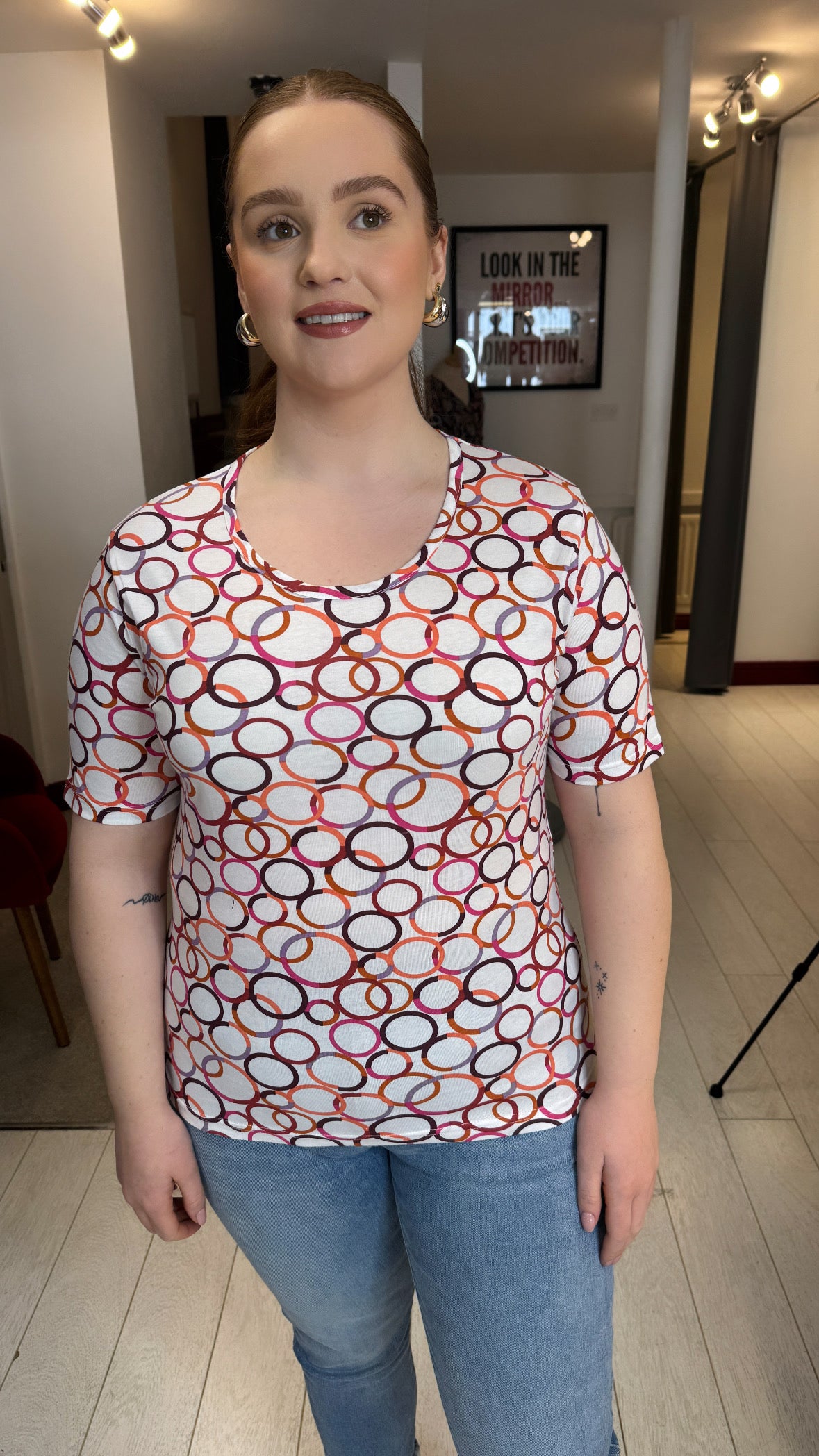 Loretta Chain Print Cotton T-Shirt