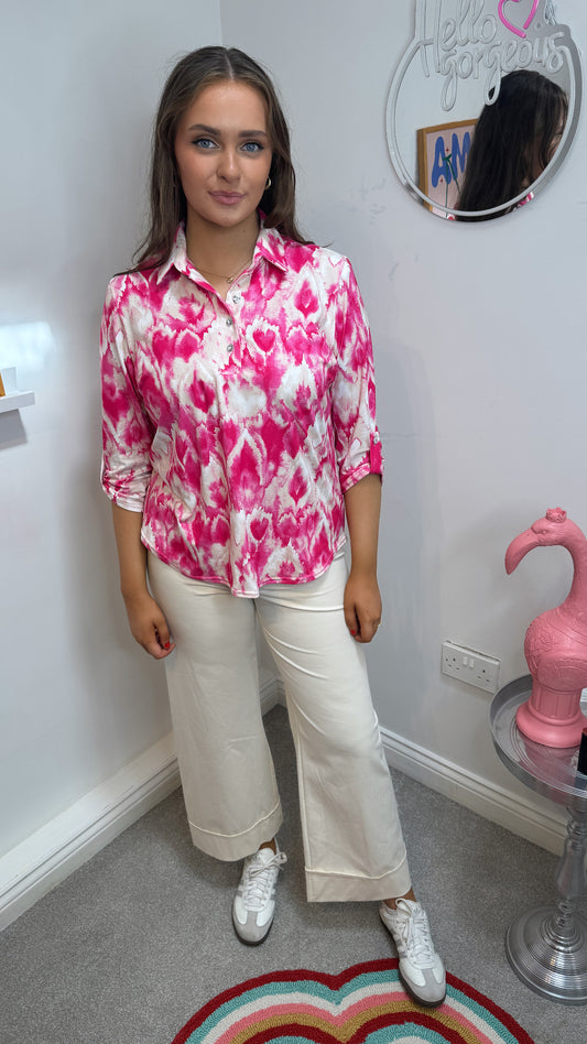 Denise Cloud Print Shirt Blouse