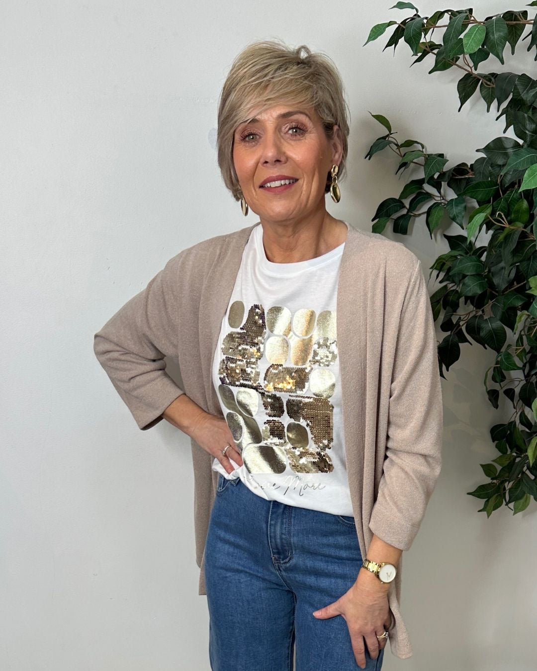 Rhea Beige Summer Cardigan