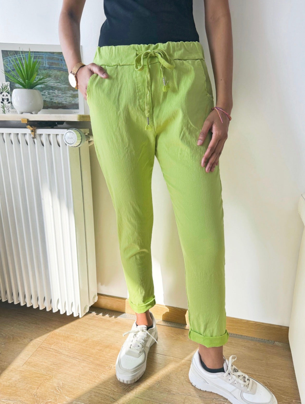 Delia Lime Print Joggers