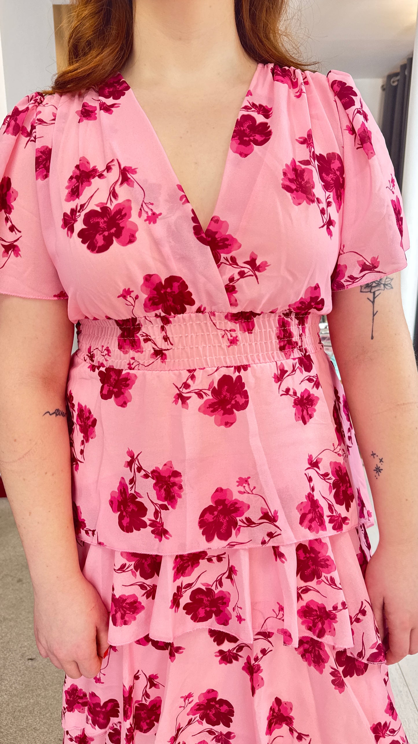 Anouk Pink Layered Dress