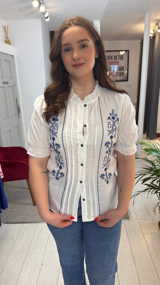 Asta White Cotton Shirt