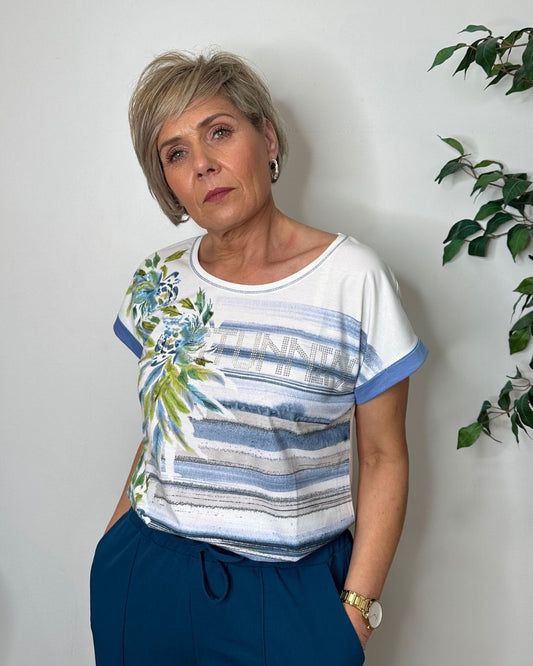 Tia White Slogan Diamante T-Shirt