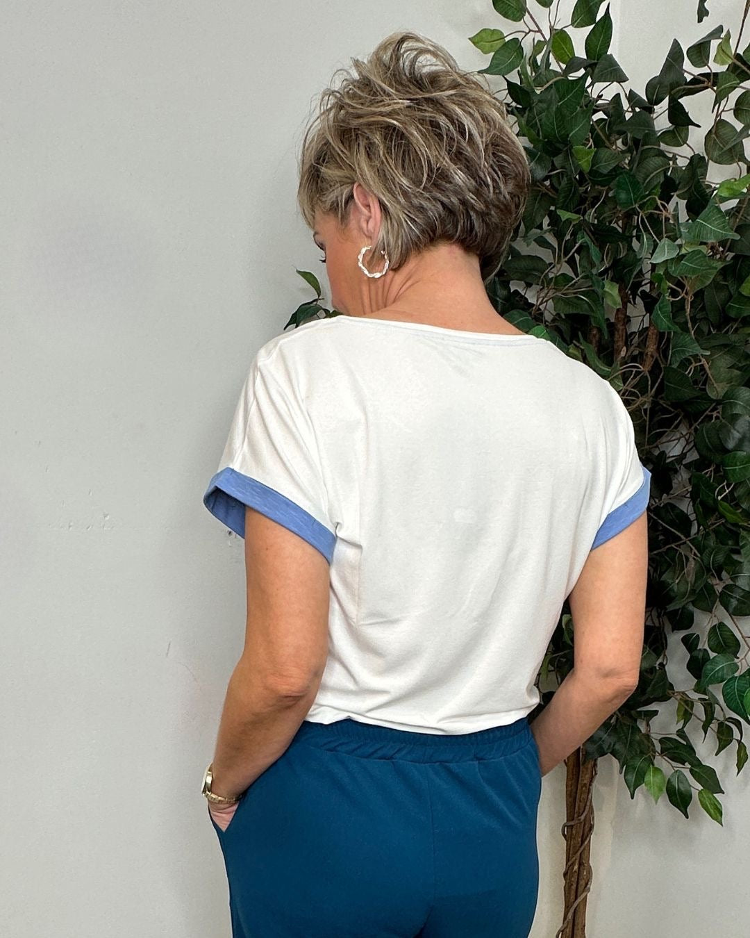 Tia White Slogan Diamante T-Shirt