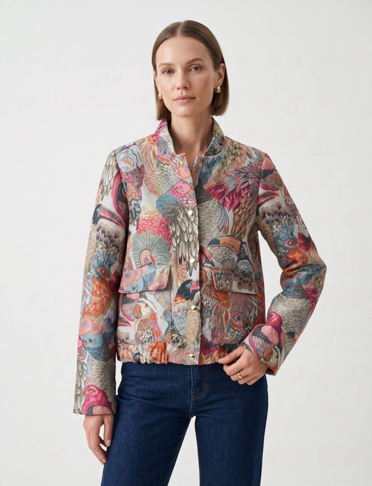 Jessie Abstract Print Jacket/Bomber