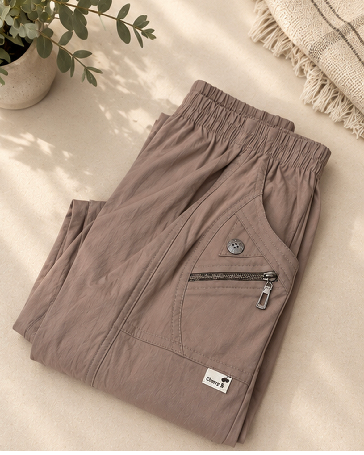 Hailey Beige Bengaline Trousers