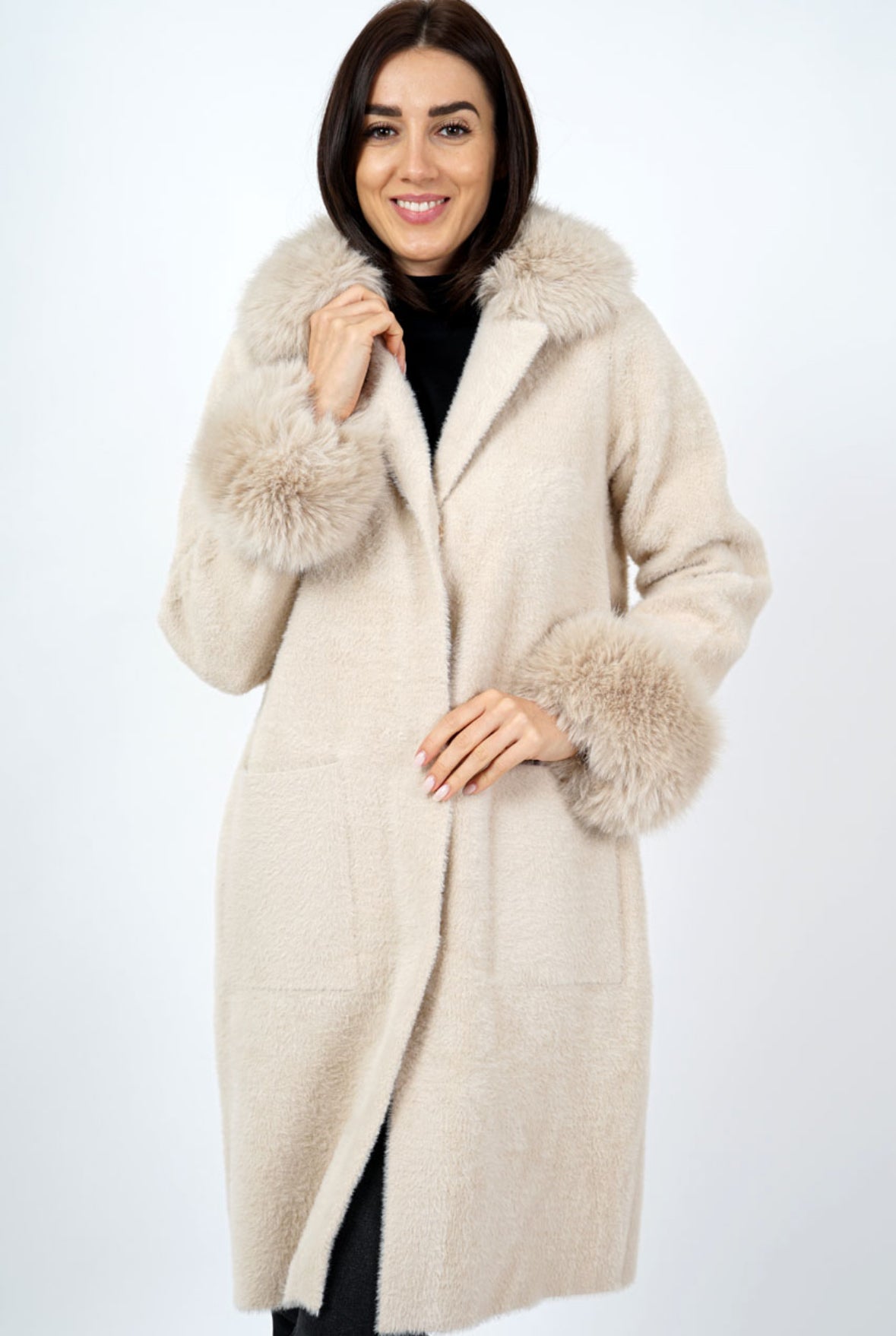 Georgie Cream Fur Luxury Coat