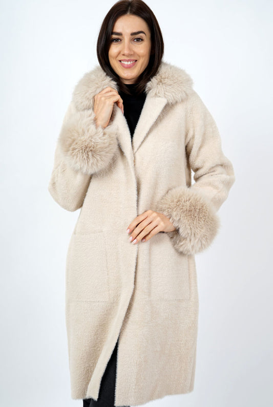 Georgie Cream Fur Luxury Coat