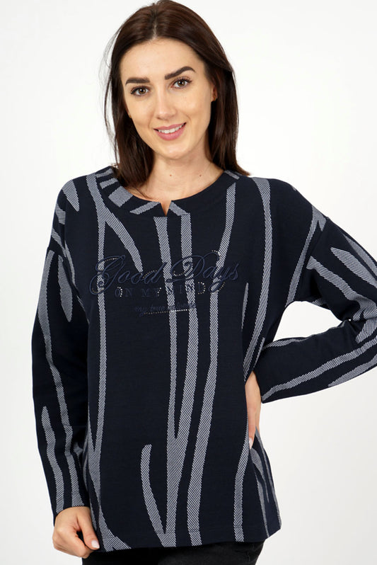 Magda Navy Striped Jumper
