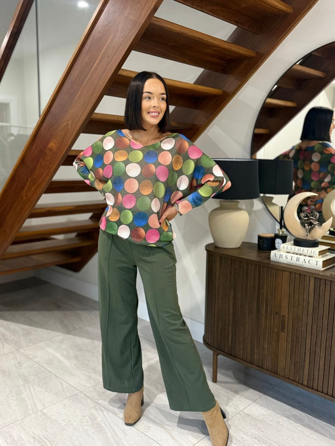 Gianna Khaki Knit Jumper