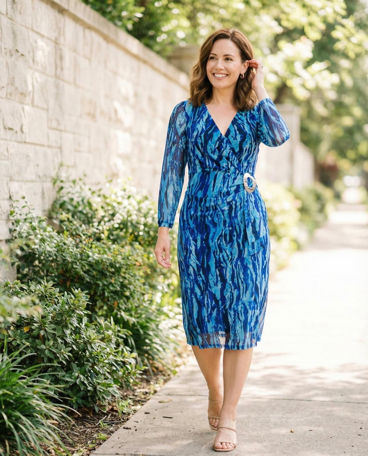 Lilly Royal Blue Midi Dress – Raspberry Red