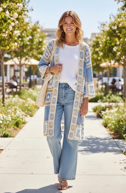 Henrietta Midi Crochet Cardigan