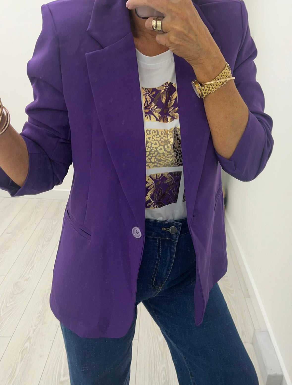 Lexi Purple Button Blazer