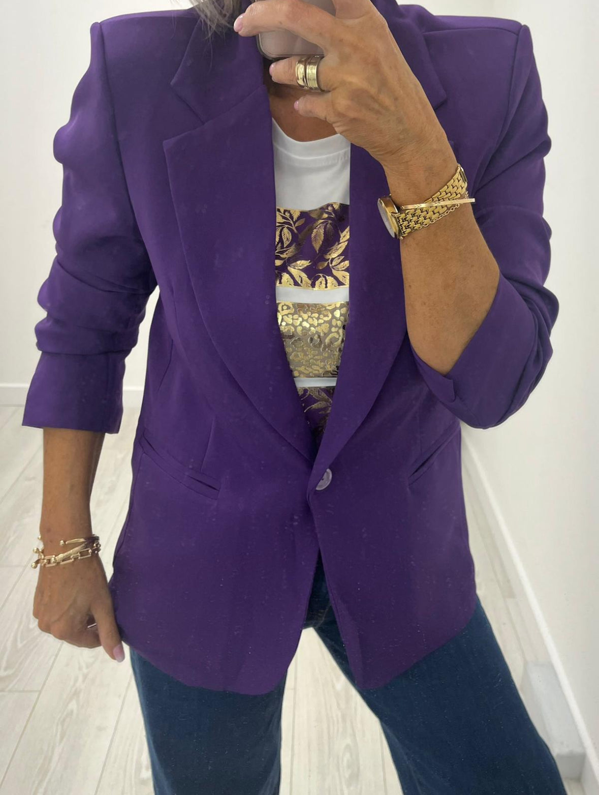 Lexi Purple Button Blazer