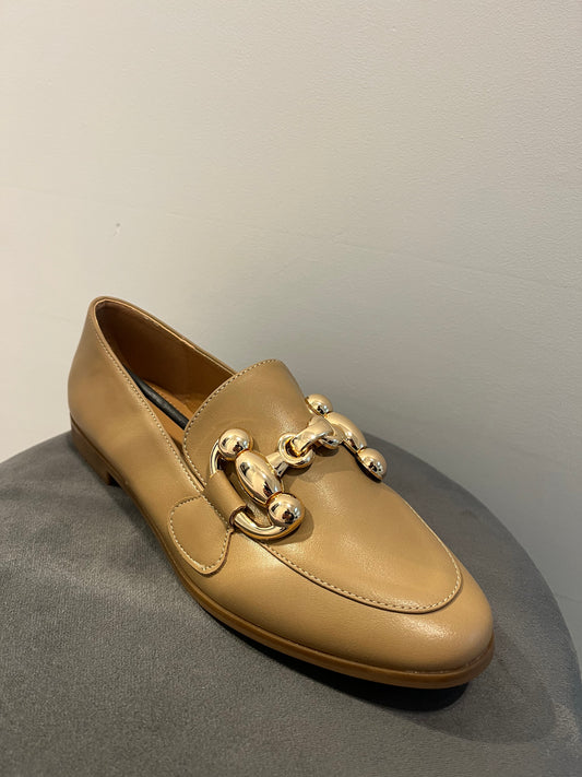 Tara Camel Chain Detail Loafers