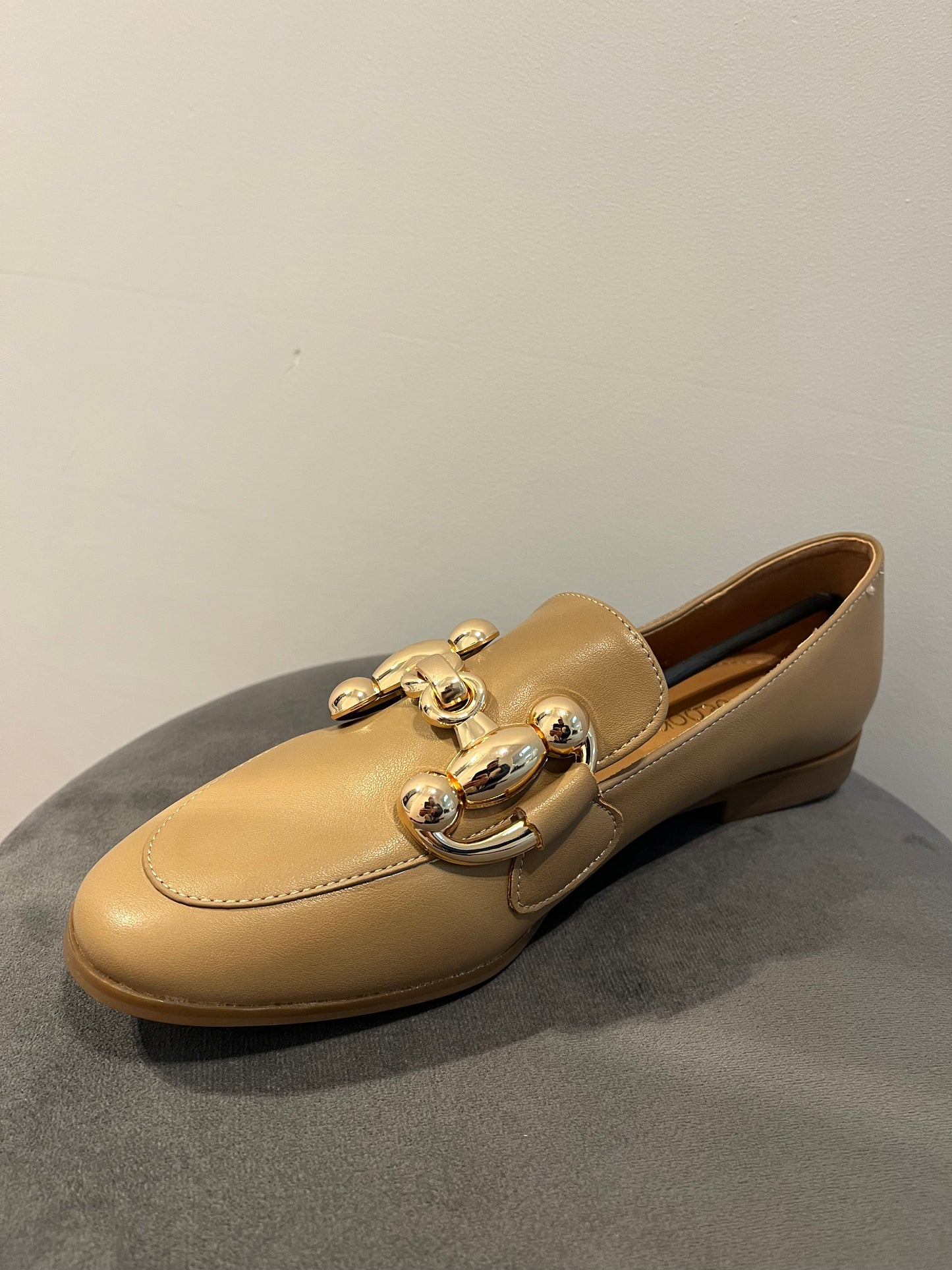 Tara Camel Chain Detail Loafers