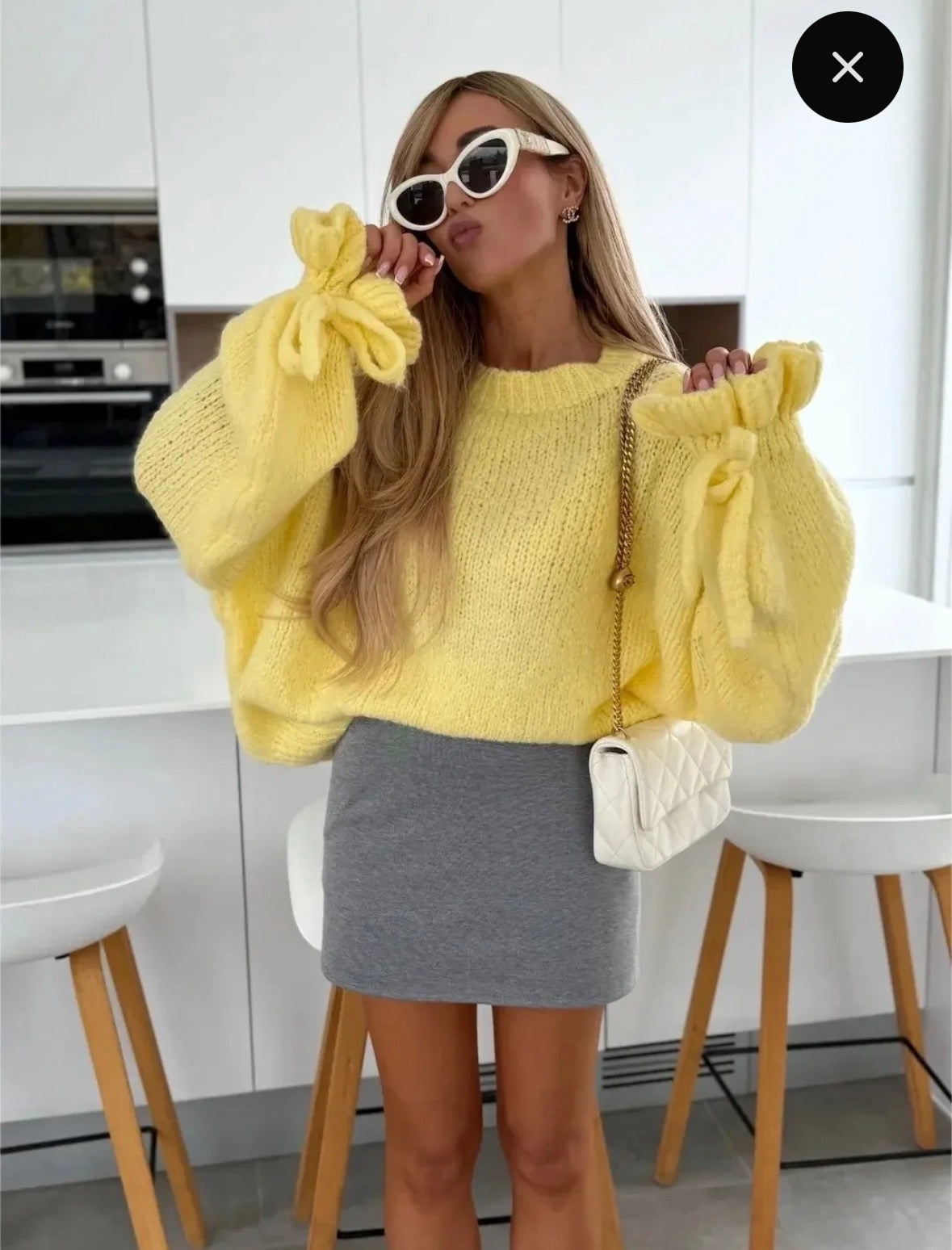 Kara Lemon Frill Sleeve Jumper