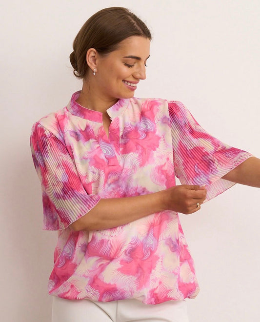 Lea Pink & Cream Blouse
