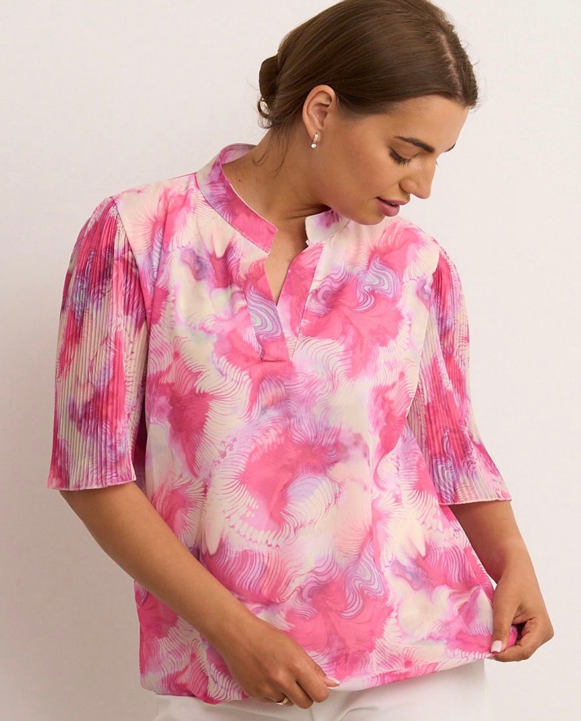 Lea Pink & Cream Blouse