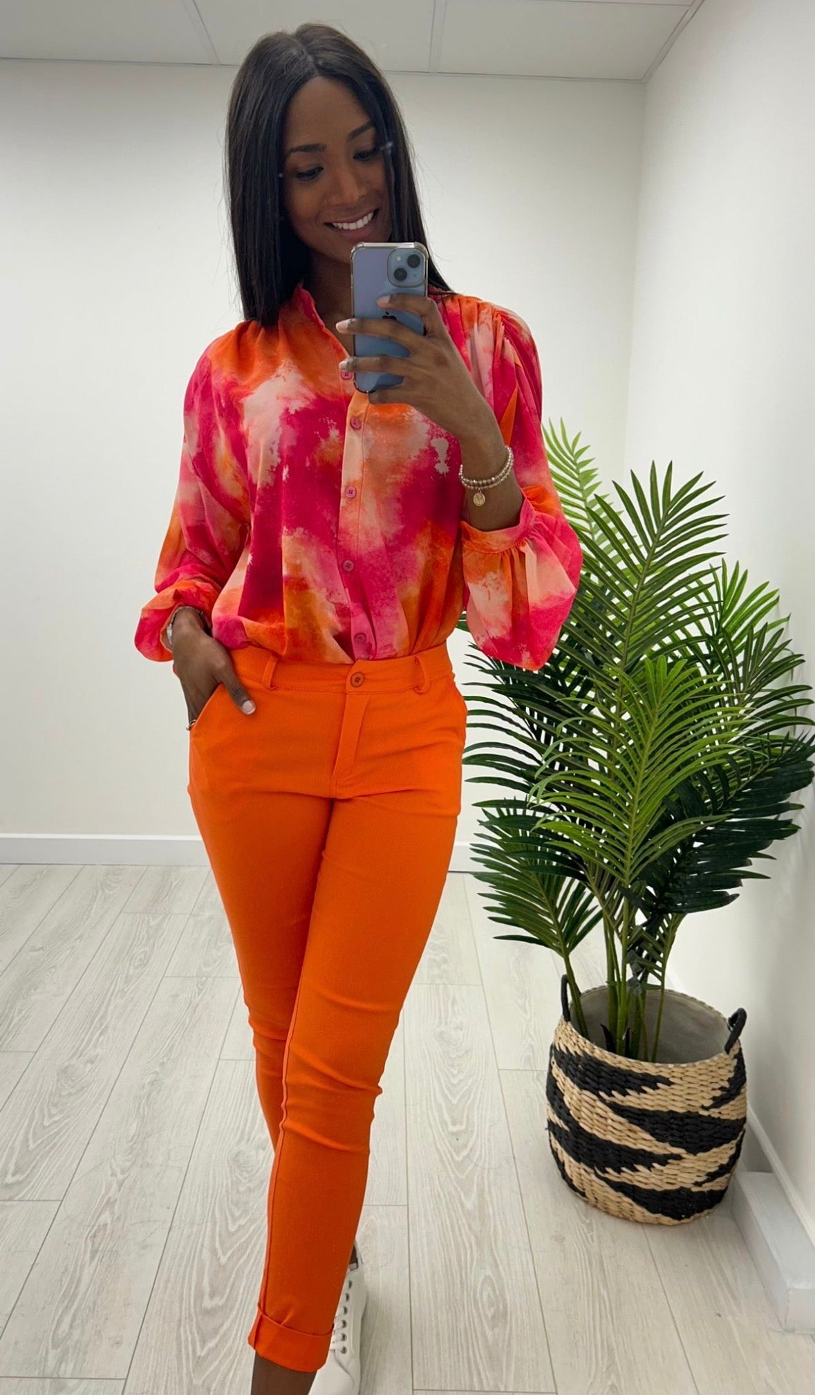 Audrey Orange Chino Trousers