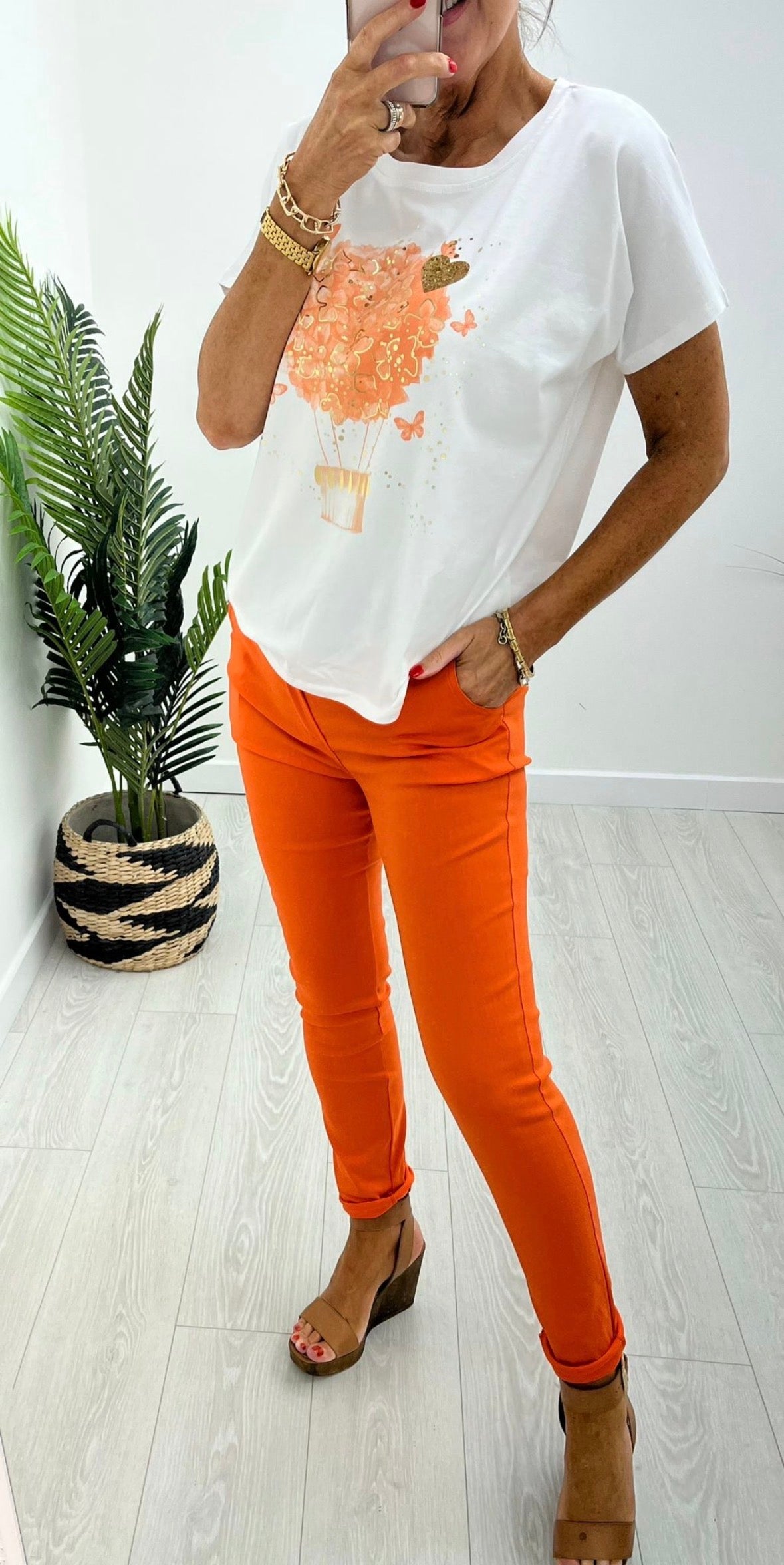 Audrey Orange Chino Trousers