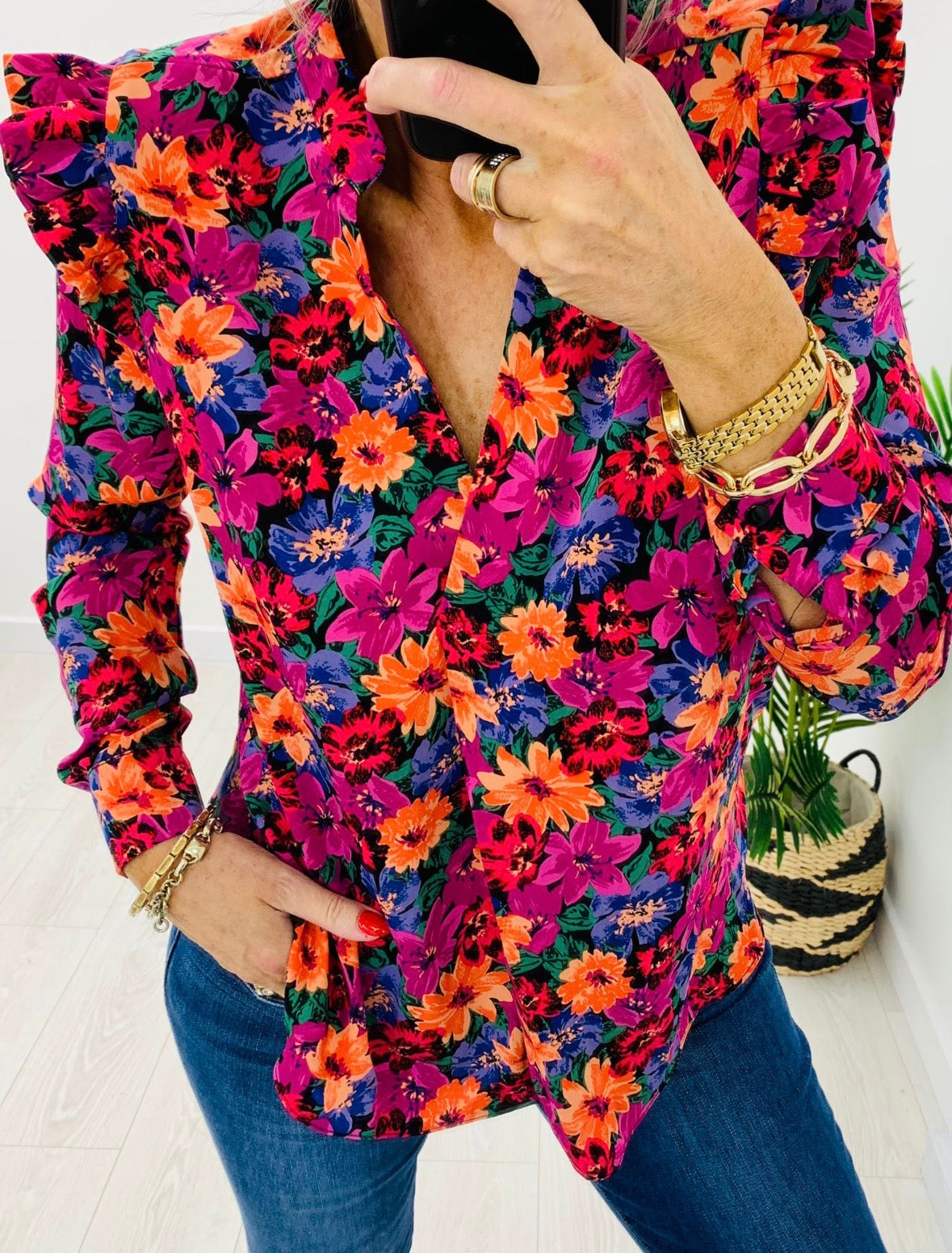 Ashley Purple & Pink Floral Blouse