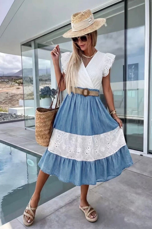 Shanice 2 Tone Denim Dress