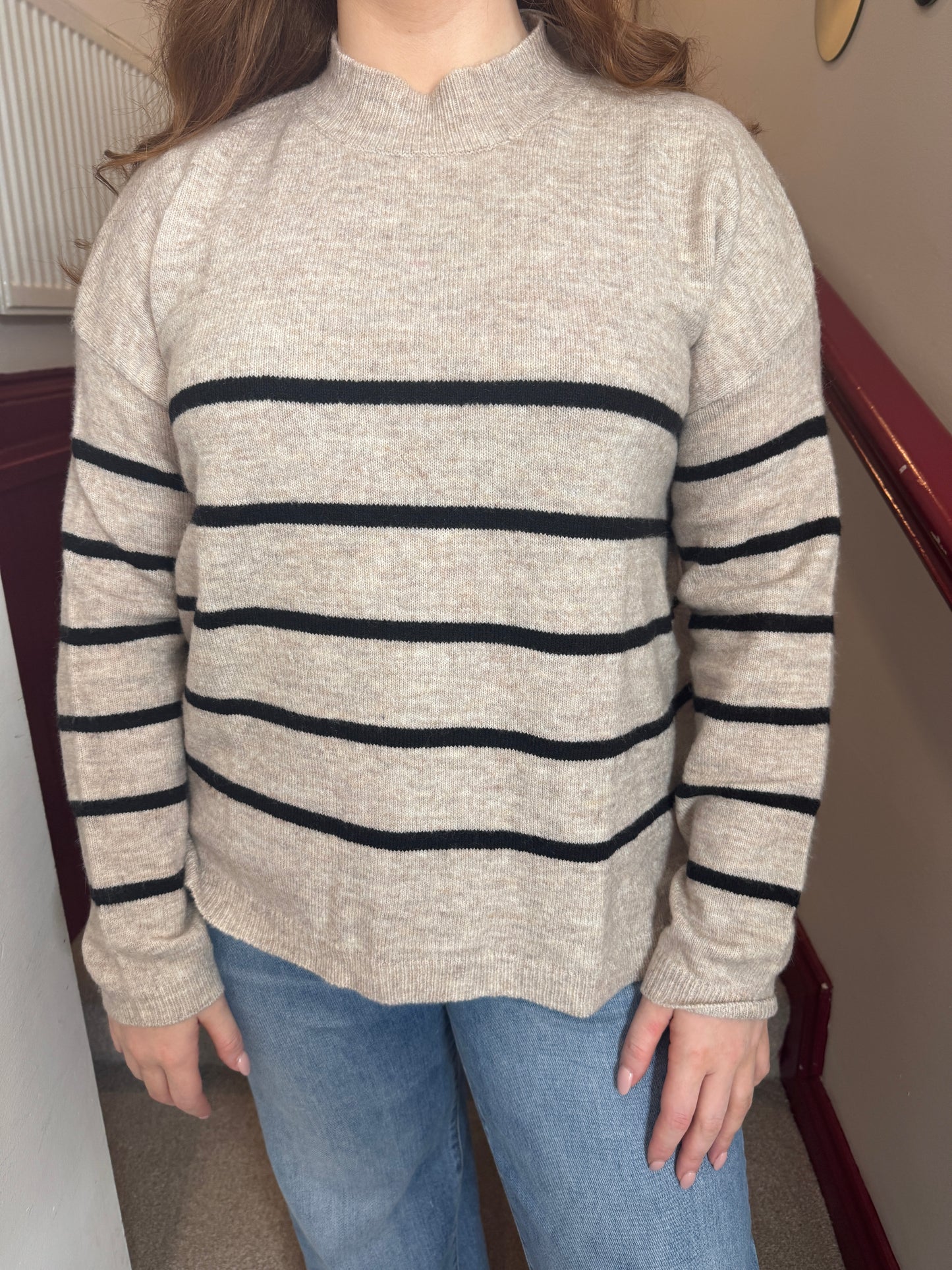 Jada Beige Striped Jumper