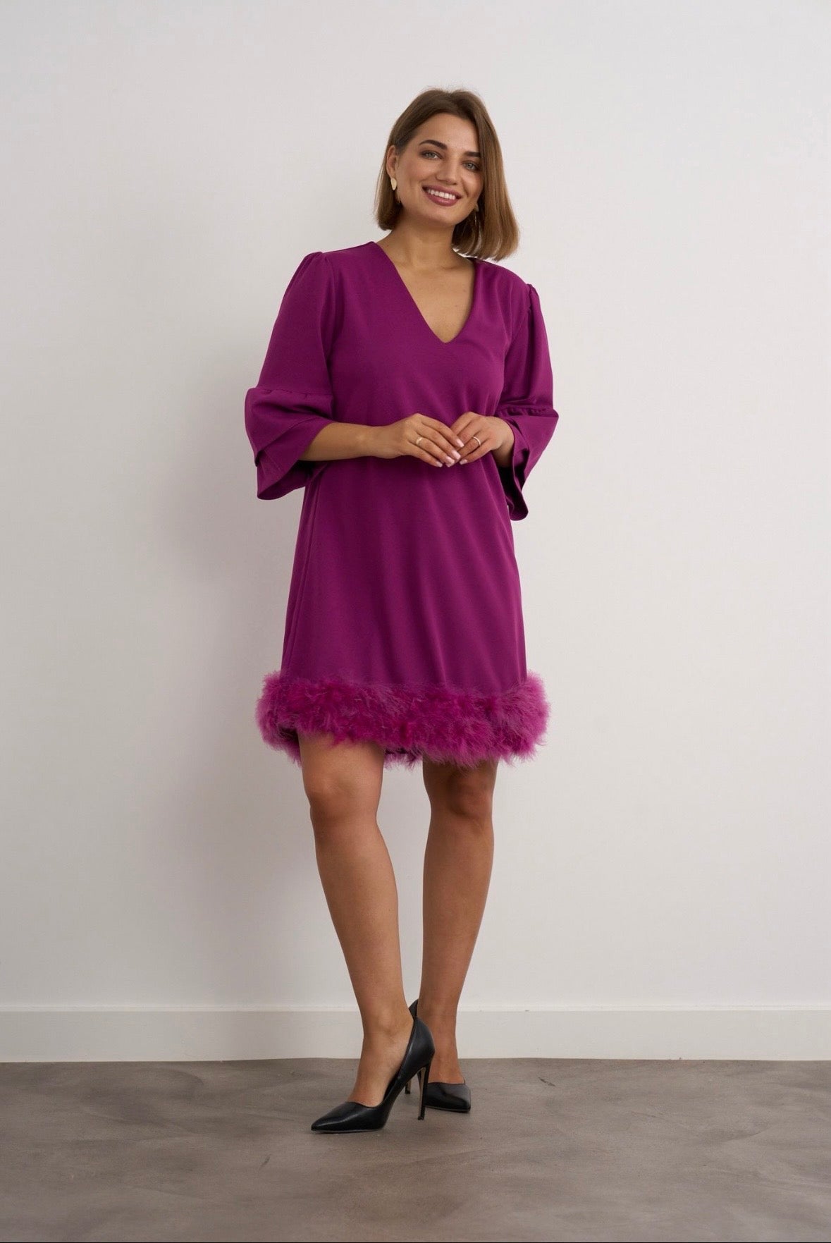 Pixie Magenta Smock Dress