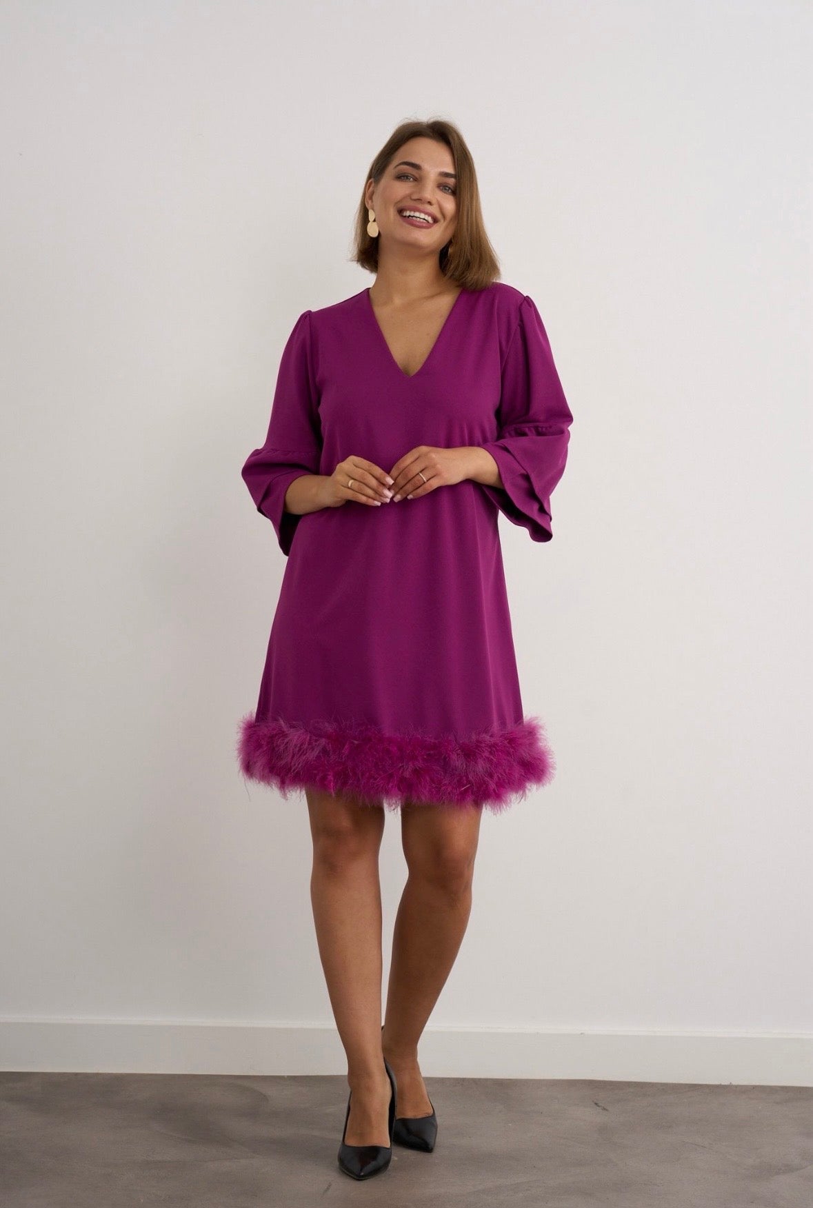 Pixie Magenta Smock Dress