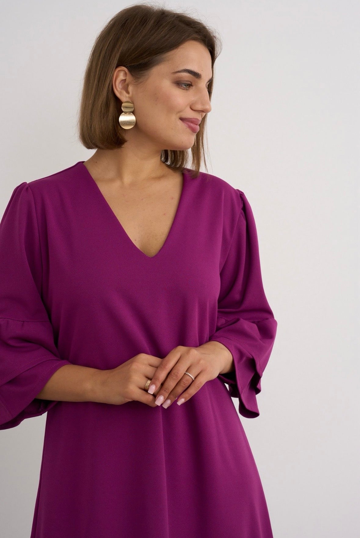 Pixie Magenta Smock Dress