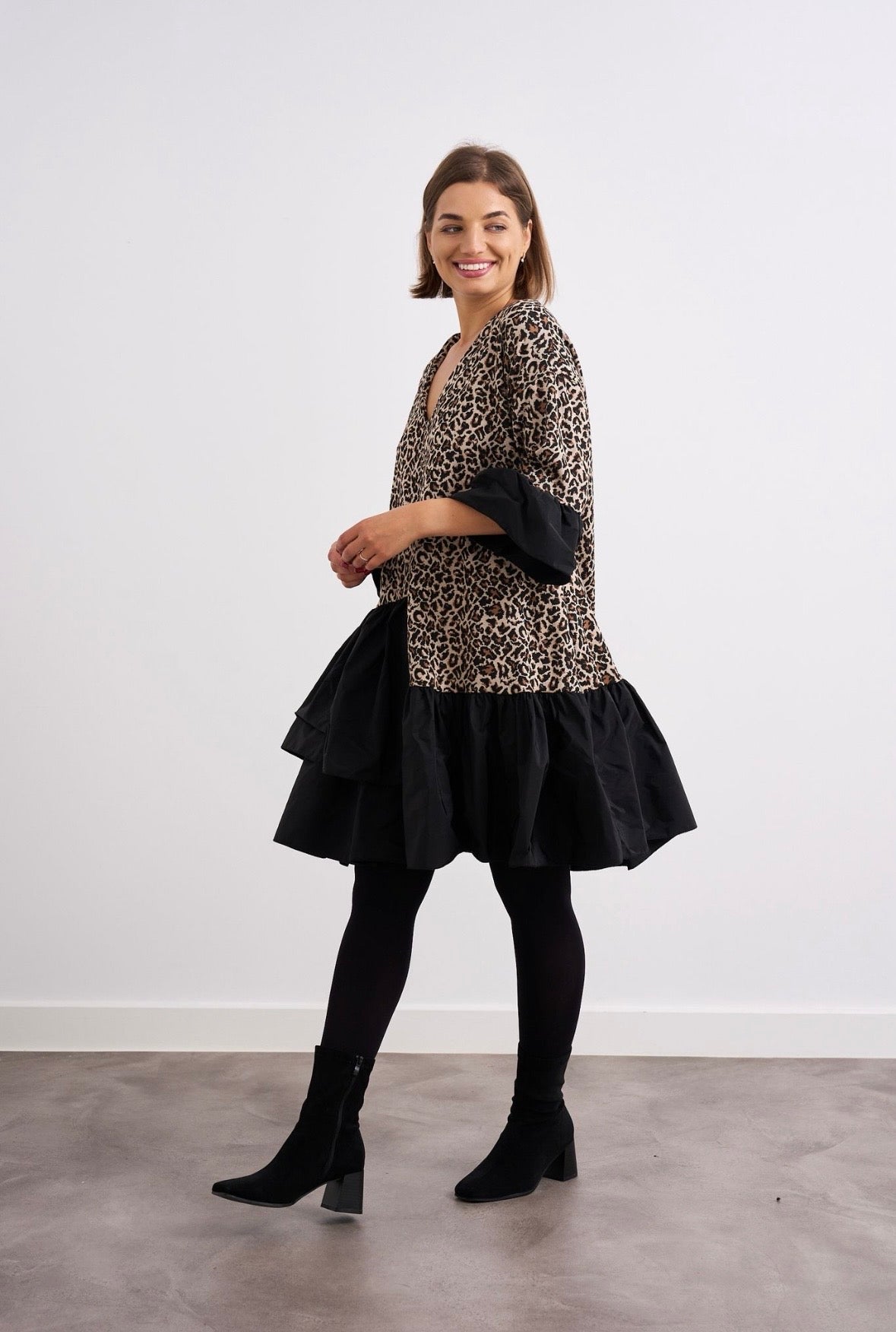 Beavan Leopard Print Smock Dress
