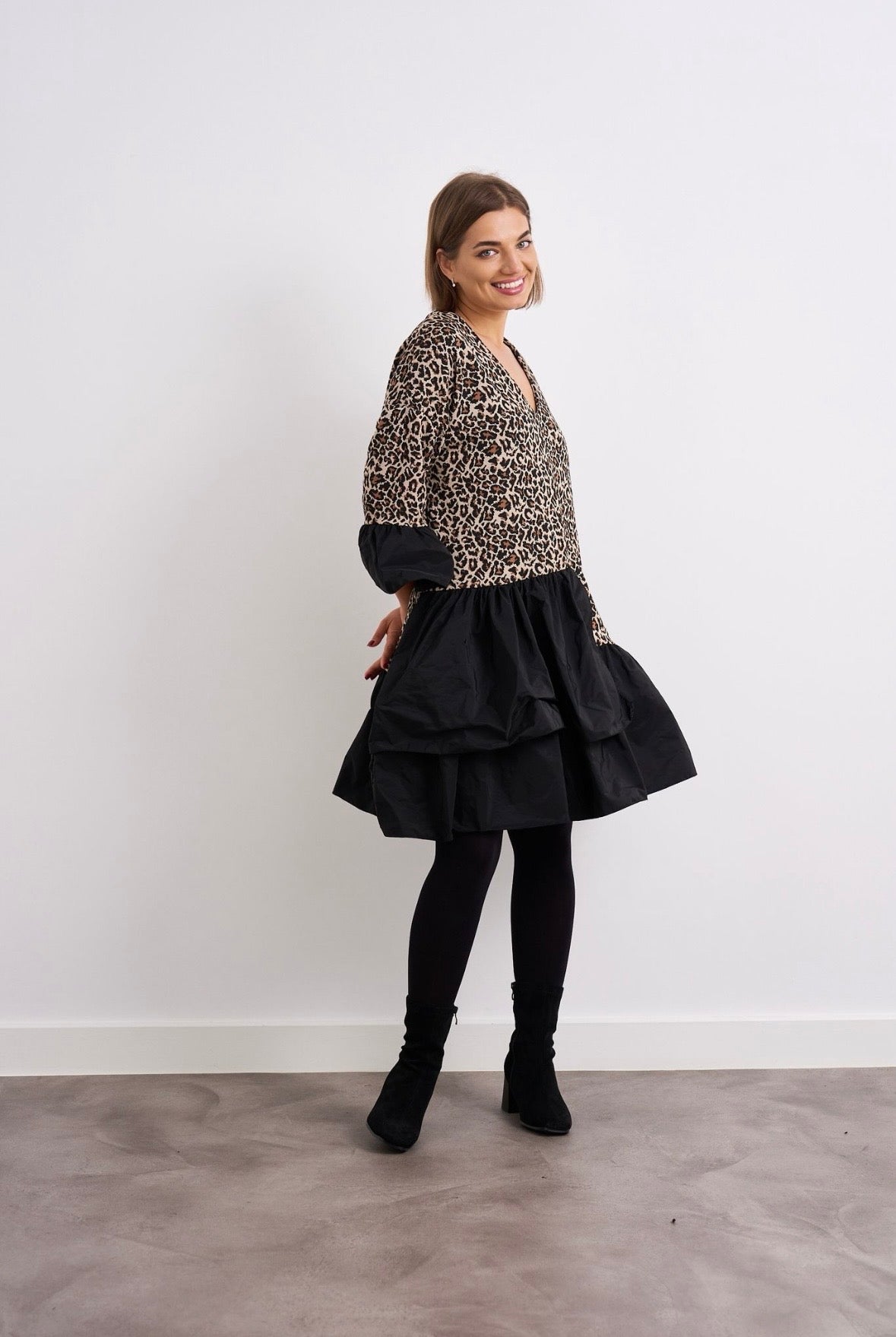 Beavan Leopard Print Smock Dress