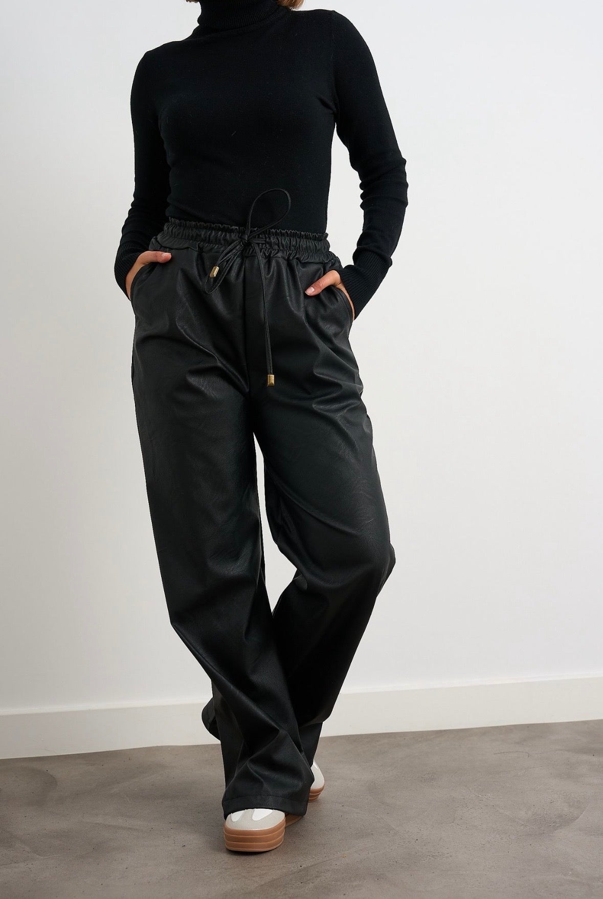 Lexie Black Leatherette Trousers