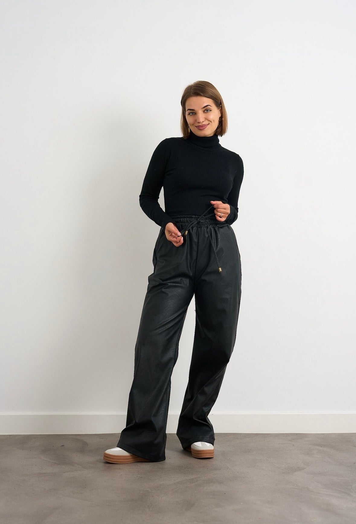 Lexie Black Leatherette Trousers