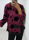 Sydney Burgundy Lace Trim Sweater