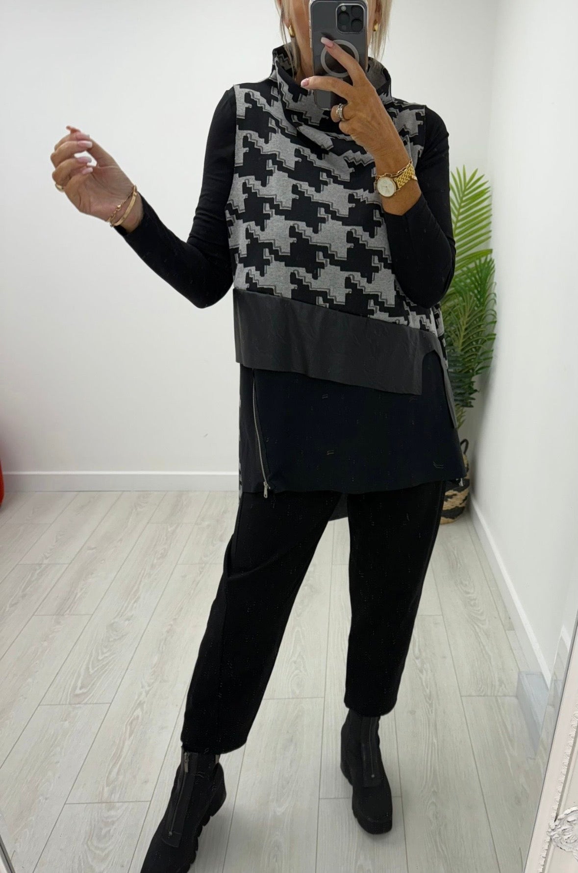Luca Grey Abstract Dipped Hem Overshirt