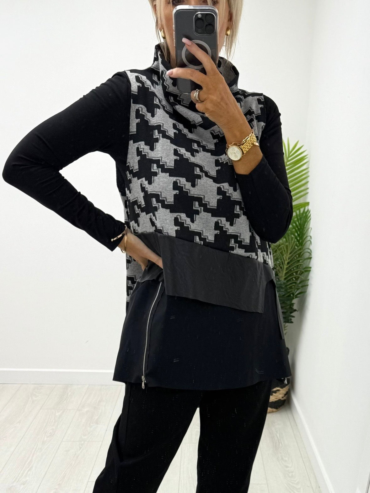 Luca Grey Abstract Dipped Hem Overshirt