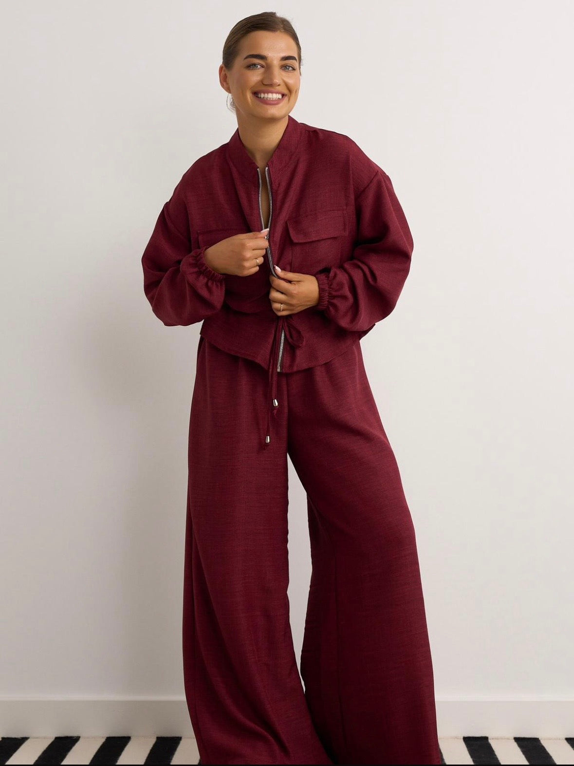 Lara Burgundy Two Piece Co-Ord