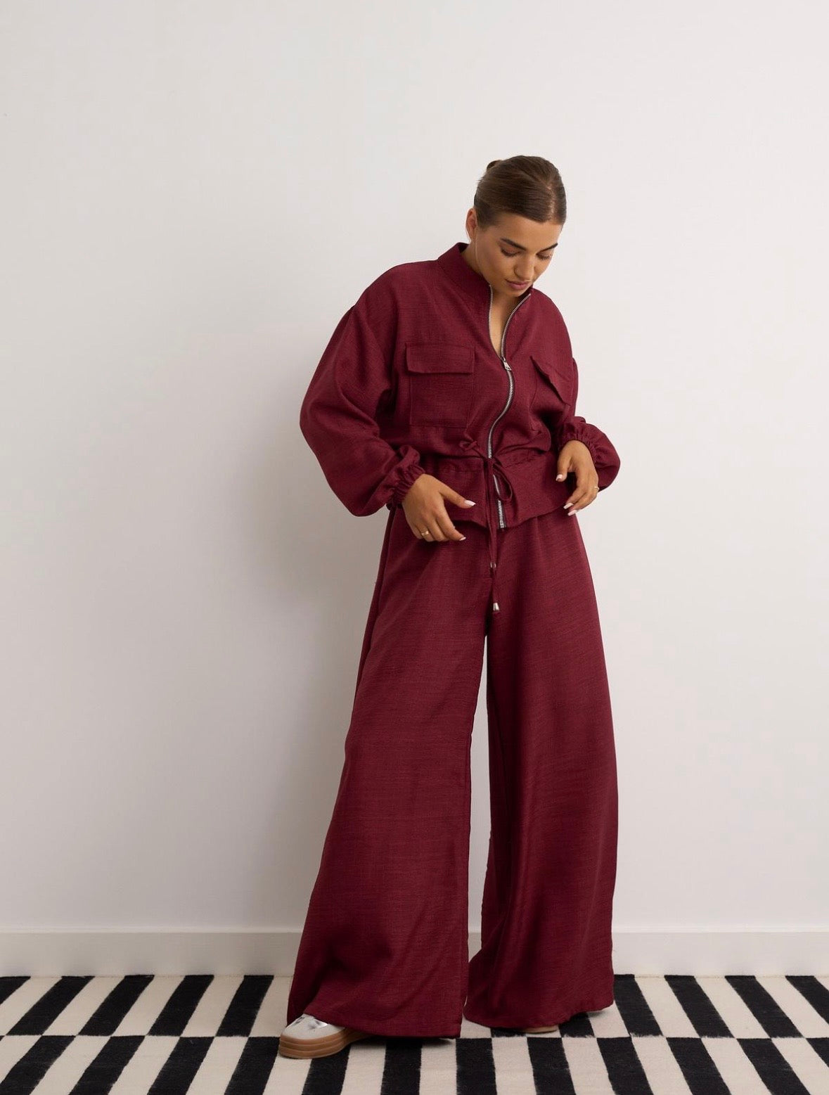 Lara Burgundy Two Piece Co-Ord